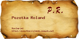 Pszotka Roland névjegykártya