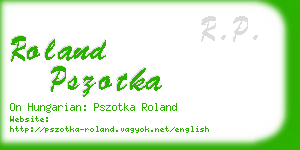 roland pszotka business card